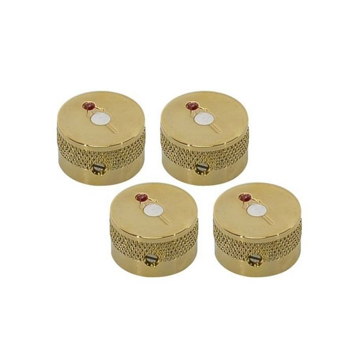 Genuine Gretsch (SET OF 4) G-Arrow Jewel 1/4" Shaft Control Guitar Knobs, GOLD
