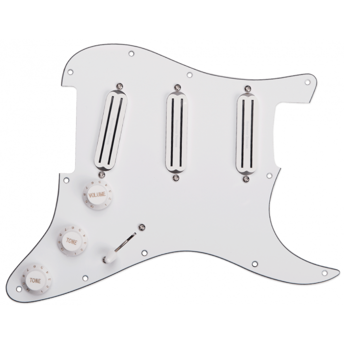 SEYMOUR DUNCAN Triple Rails Loaded/Prewired WHITE Pickguard for Strat