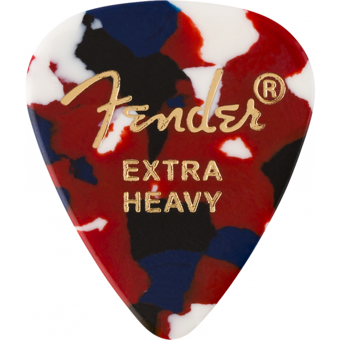 Fender 351 Classic Celluloid Guitar Picks- CONFETTI, EXTRA HEAVY, 12-Pack