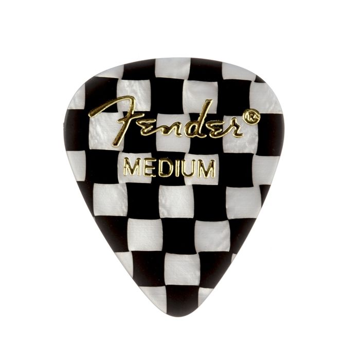Fender 351 Premium Celluloid Guitar Picks - MEDIUM CHECKERED - 12-Pack (1 Dozen)