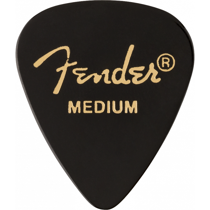 Fender 351 Premium Celluloid Guitar Picks- MEDIUM, BLACK - 12-Pack (1 Dozen)
