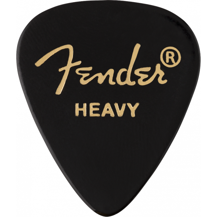 Fender 351 Premium Celluloid Guitar Picks - HEAVY, BLACK - 12-Pack (1 Dozen)