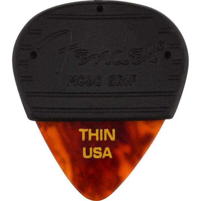Fender MOJO GRIP Guitar Picks, Celluloid, THIN, 3-Pack, TORTOISE SHELL