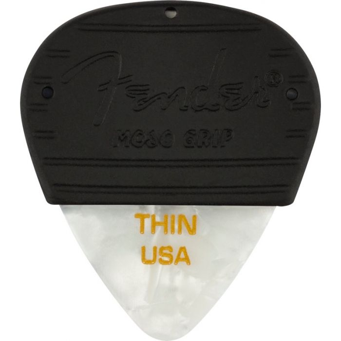 Fender MOJO GRIP Guitar Picks, Celluloid, THIN, 3-Pack, WHITE MOTO
