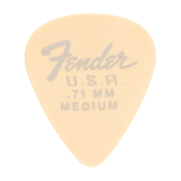 Genuine Fender 351 Dura-Tone Delrin Guitar Picks, OLYMPIC WHITE, .71, 12 PACK