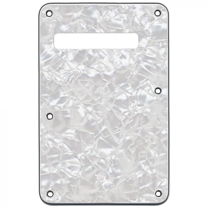 Genuine Fender Strat/Stratocaster Backplate - WHITE PEARL MOTO, 099-1323-000
