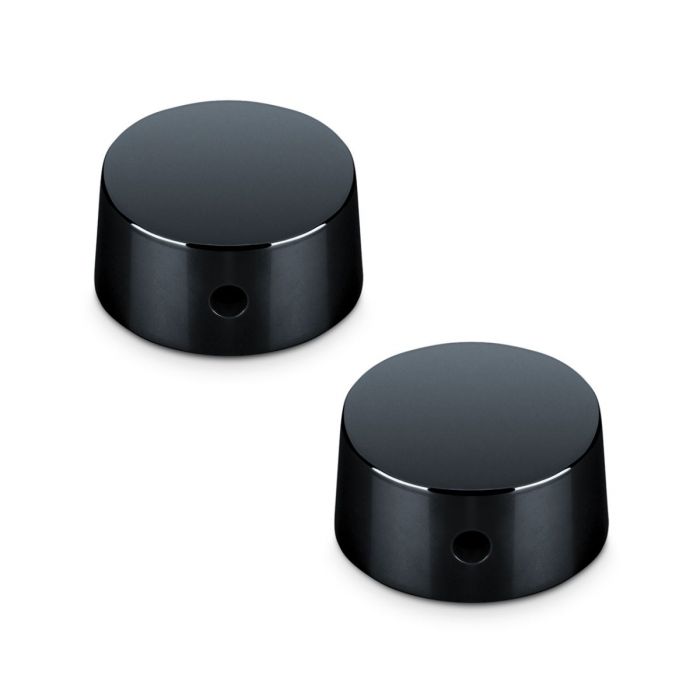 Schaller Germany Set of (2) 6mm Metal Speed Guitar Knobs, BLACK 15030400