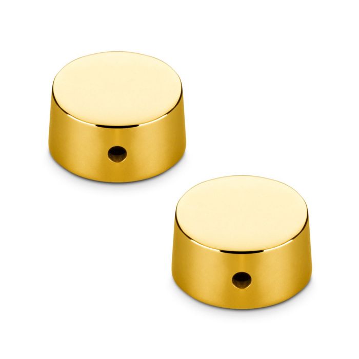Schaller Germany Set of (2) 6mm Metal Speed Guitar Knobs, GOLD15030500