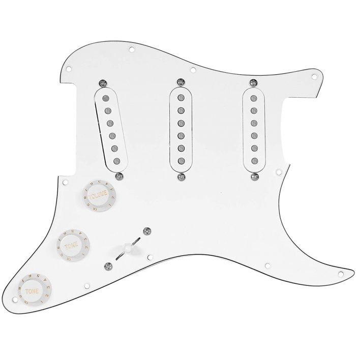 920D Custom Fiesta Pickups Late 60s WHITE Loaded Pickguard for Jimi-Style Strat