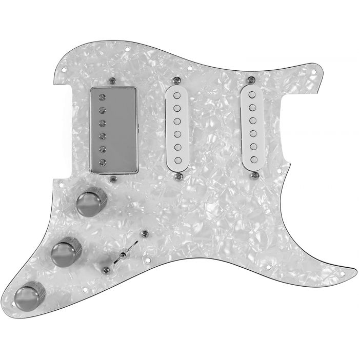 920D Custom Fiesta Pickups Loaded WHITE PEARL Pickguard for HSS Fender Strat