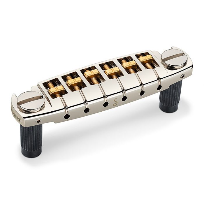 Schaller Germany Signum Wraparound Locking Guitar Bridge, NICKEL w/Brass Saddles