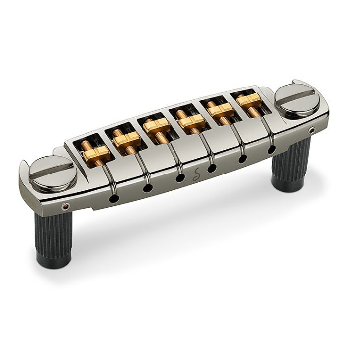 Schaller Germany Signum Wraparound Locking Bridge, RUTHENIUM w/Brass Saddles