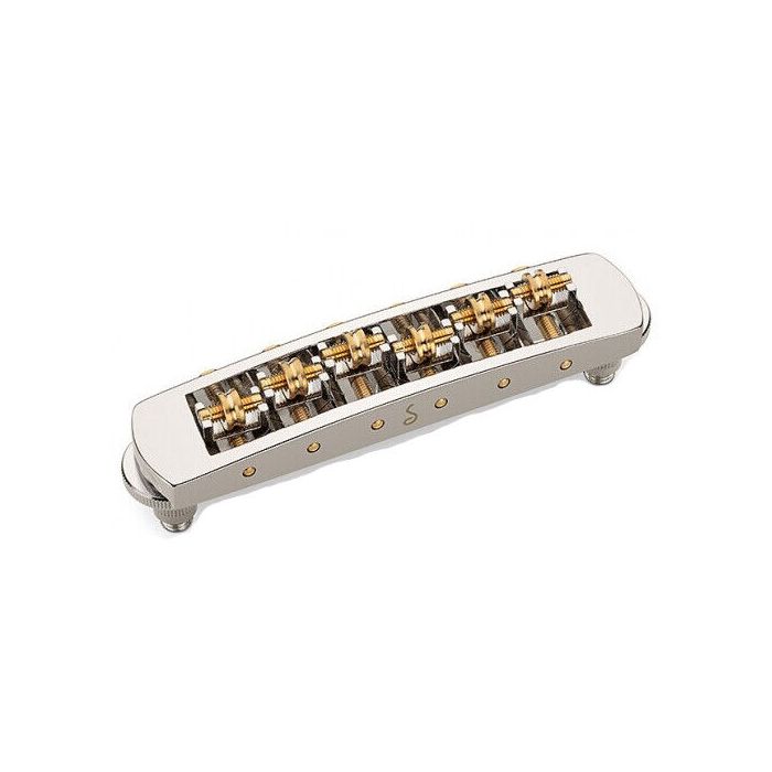 Schaller Germany STM Roller Bridge for Les Paul Guitar, NICKEL w/ Brass Saddles