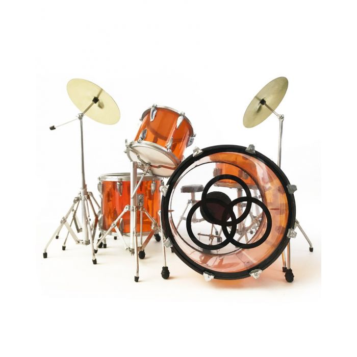 AXE HEAVEN Vistalite Trans Amber Tribute Led Zeppelin Miniature Drum Set Display