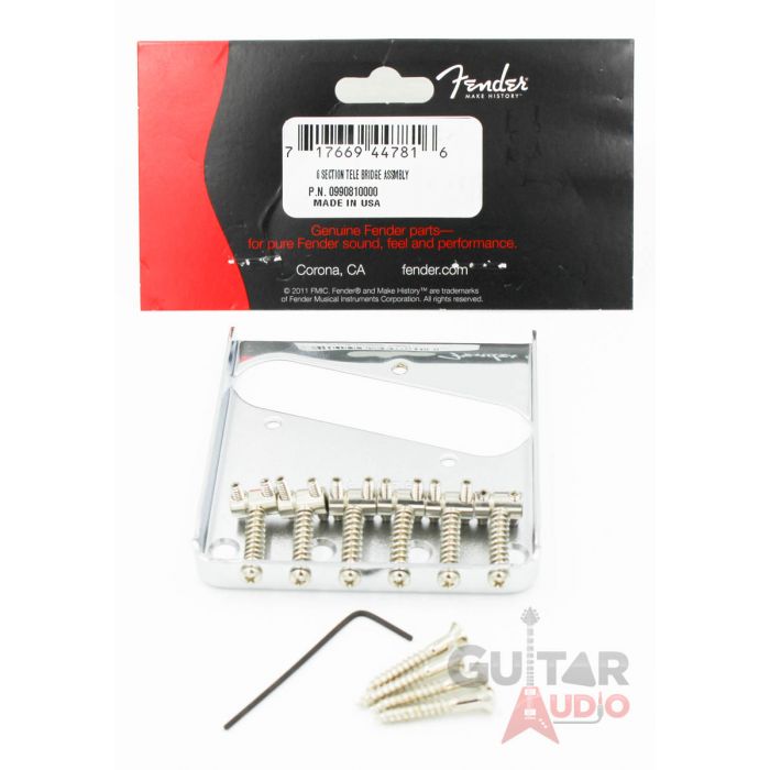 Genuine Fender Vintage-Style 6-Barrel-Saddle Telecaster/Tele Bridge - CHROME