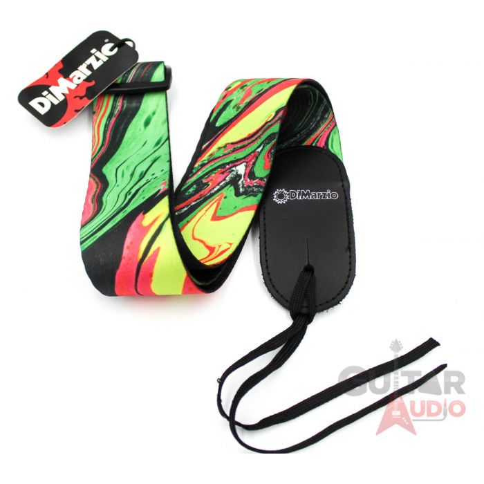 DiMarzio 2" Steve Vai Green Universe Guitar Strap with Leather Ends DD3141