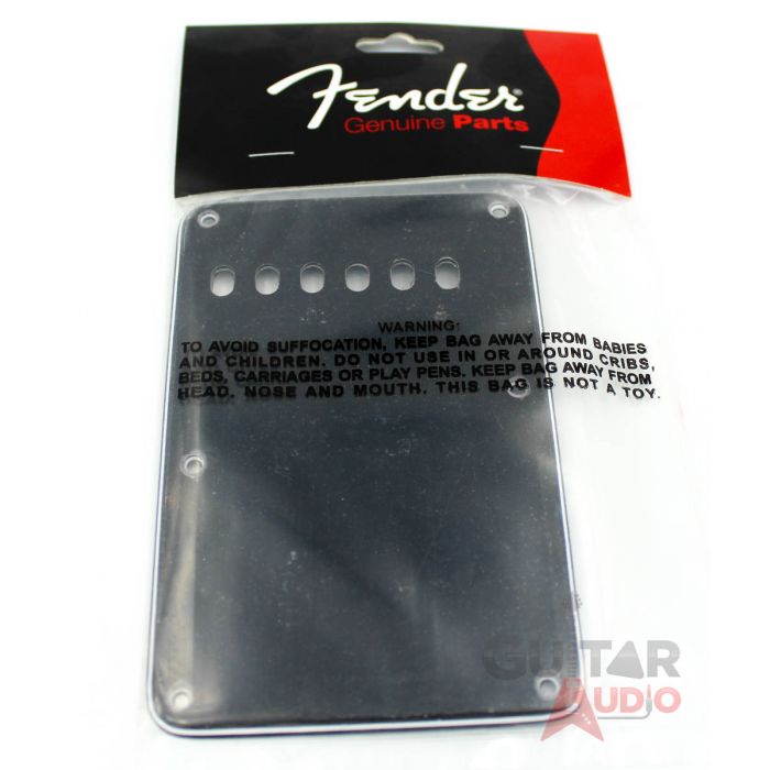 Genuine Fender 6-Hole Vintage Style Strat/Stratocaster Backplate 3-ply, BLACK