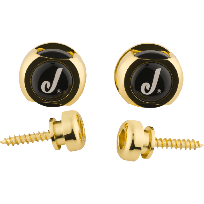 Genuine Jackson J LOGO GOLD Guitar Strat/Tele Straplocks Strap Locks Set