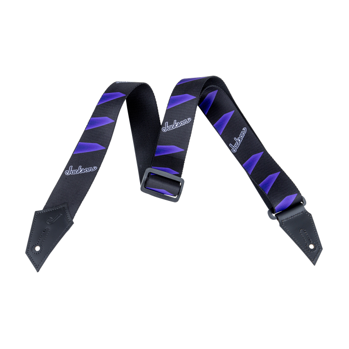 Genuine Jackson Logo Guitar Strap, Headstock Pattern, Black/Purple