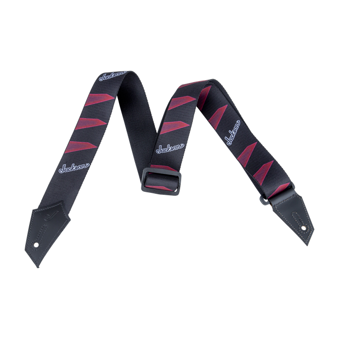 Genuine Jackson Logo Guitar Strap, Headstock Pattern, Black/Red