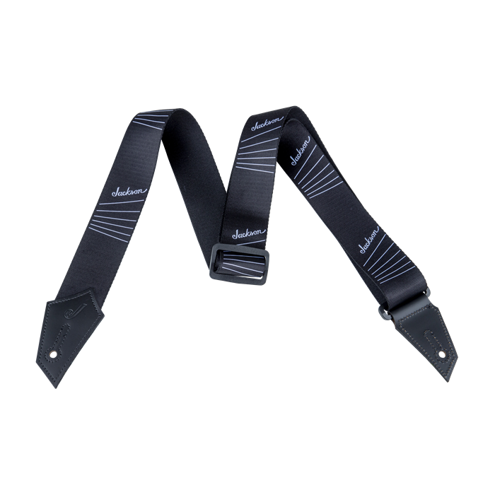 Genuine Jackson Logo Guitar Strap, String Pattern, Black/White