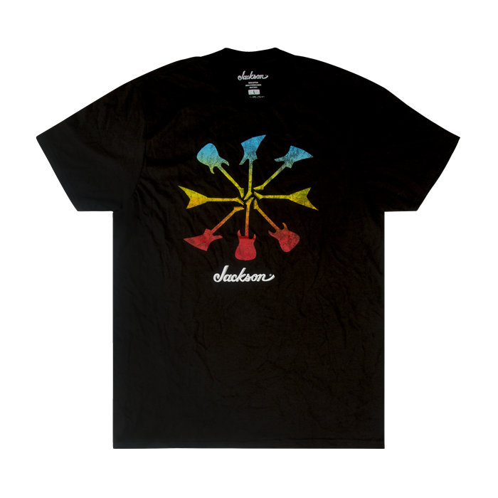Jackson Guitars Guitar Shapes Logo Men's Tee T-Shirt, Black, XXL (2XL)