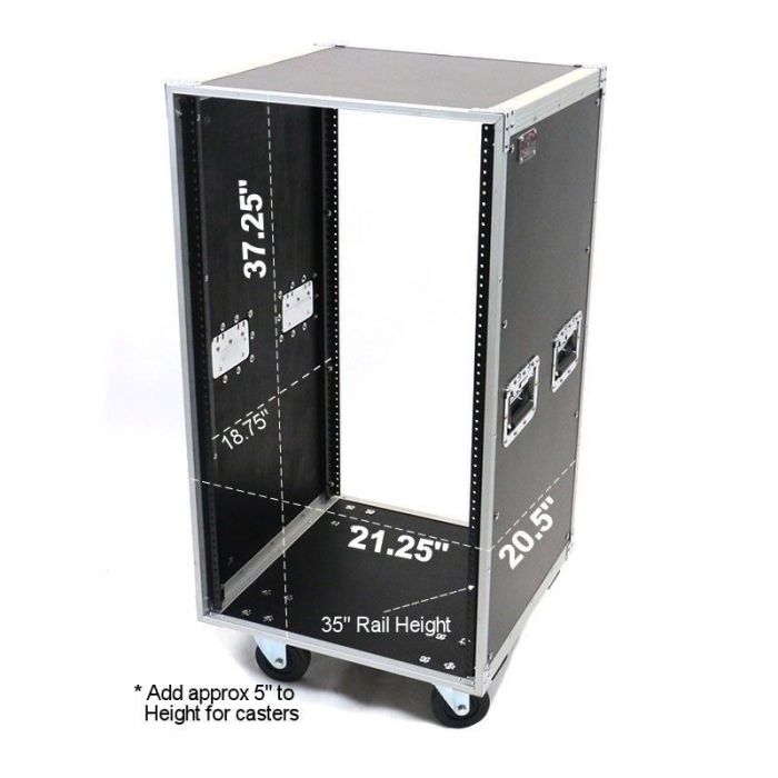 OSP 20-Space Studio Amp/Effects Rack Case with Casters/Wheels - KD20U