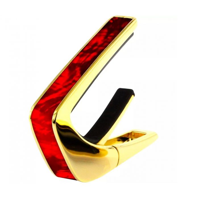 Thalia Shell Collection Guitar Capo - Red Angel Wing Inlay, 24k Gold