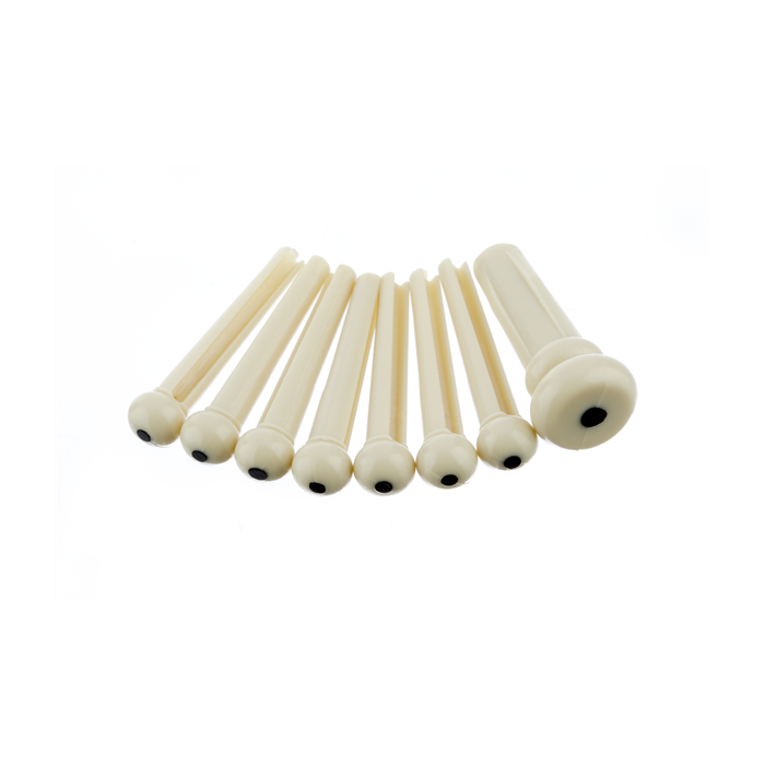 Genuine Fender Acoustic Guitar Bridge Pins Set with End Pin - Ivory w/ Black Dot