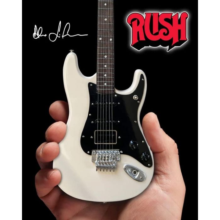 AXE HEAVEN Alex Lifeson Hentor Sportscaster Miniature Guitar Gift