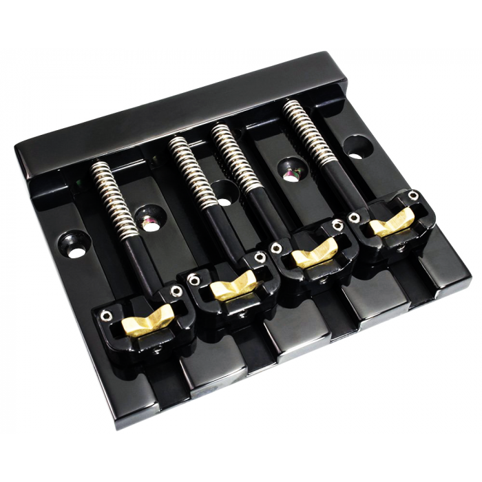 Hipshot 5K400B KickAss Bass Bridge 4-String 5-Hole Retrofits Badass Bass - BLACK