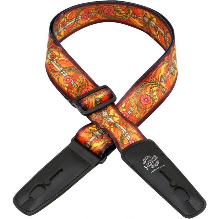 Lock-It Bob Masse Rock Art Leather End Guitar Strap Mythical Swords, LIS-034-BM4