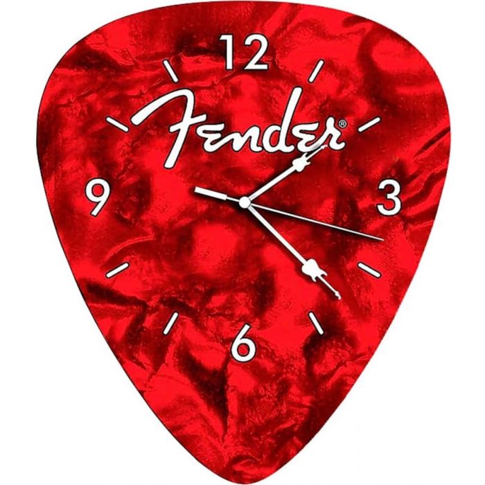 Fender Guitars Pick Wall Clock, Home/Office Musician Gift, Red