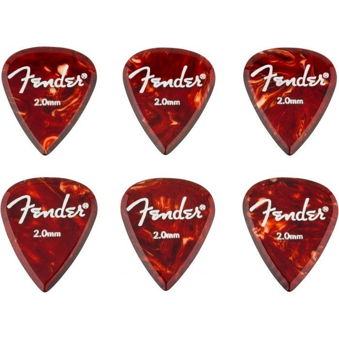 Genuine Fender Aero Acrylic Guitar Picks, 6-count, 2.0mm
