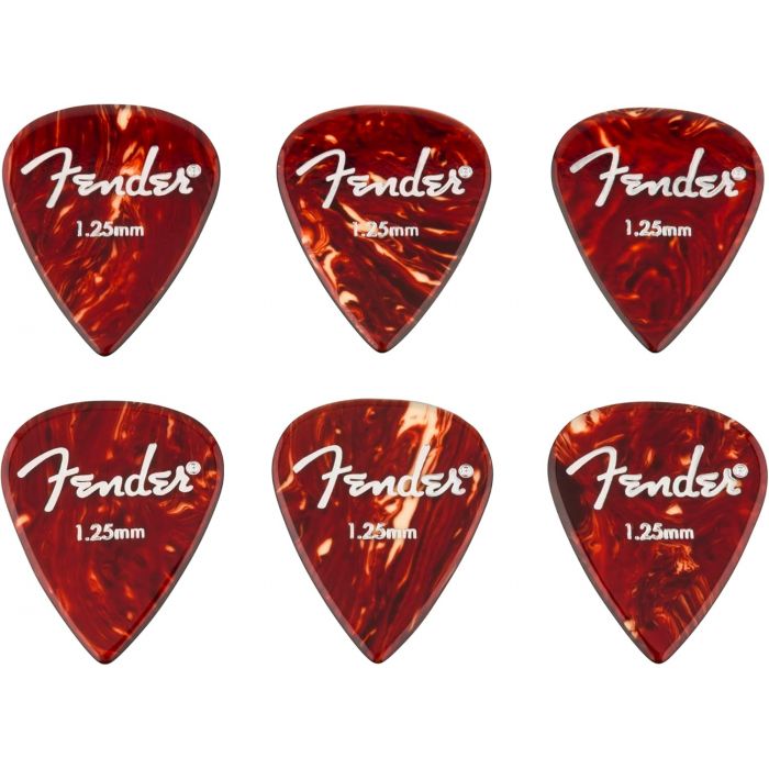 Genuine Fender Aero Acrylic Guitar Picks, 6-count, 1.25mm