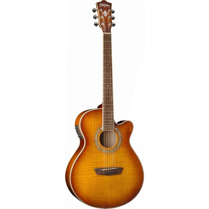 Wahsburn Festival EA15ATB Mini Jumbo Cutaway Acoustic-Electric - Ice Tea Burst