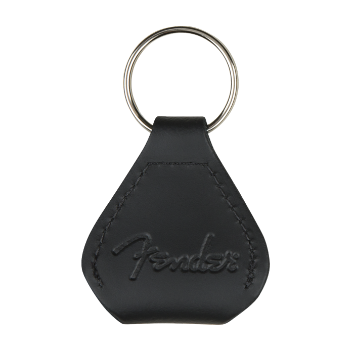 Genuine Fender Leather Pick Holder Keychain, Black, 910-6001-606