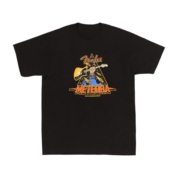 Genuine Fender Meteora Guitar Men's T-Shirt Gift, Black, XXL (2XL)