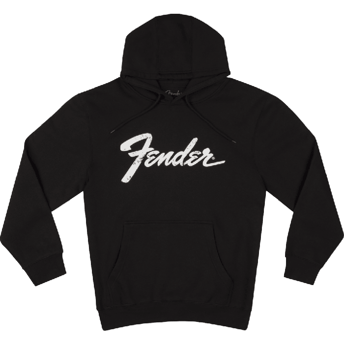 Genuine Fender Logo Date Back Hoodie, Black, L, Large