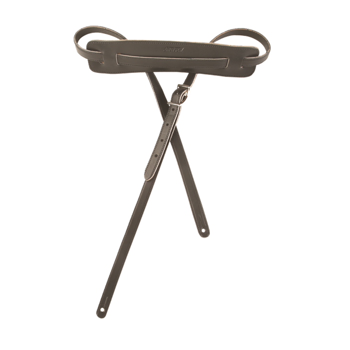 Genuine Gretsch Logo Vintage Leather Adjustable Guitar Strap (Black)