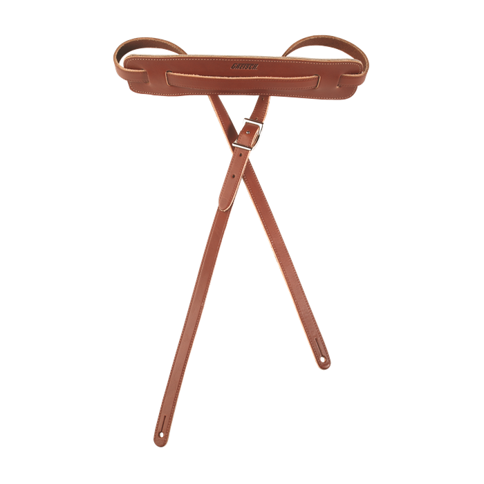Genuine Gretsch Logo Vintage Leather Adjustable Guitar Strap (Walnut)