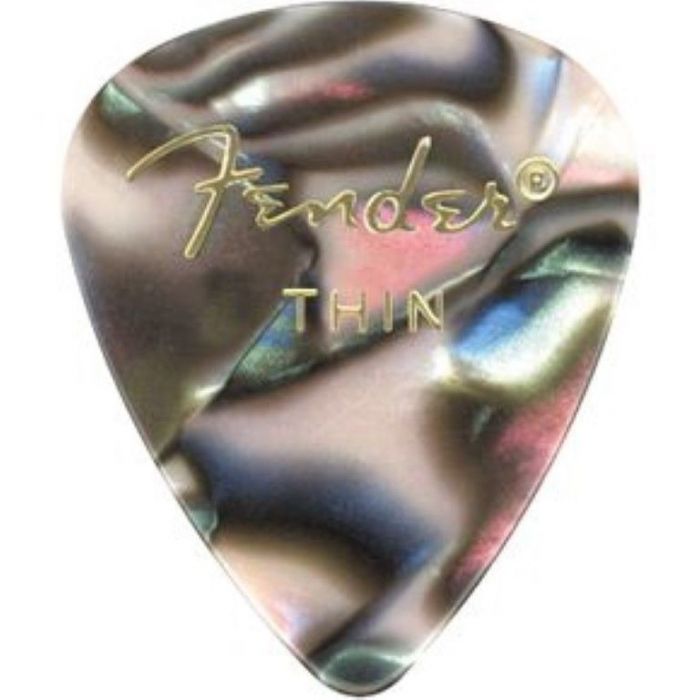 Fender 351 Premium Celluloid Guitar Picks - THIN ABALONE - 12-Pack (1 Dozen)