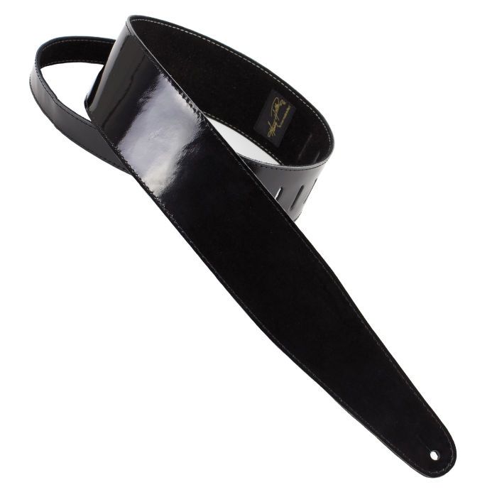 Henry Heller Leather Series, 2.5" Wide Guitar Strap, Shiny Patent Black