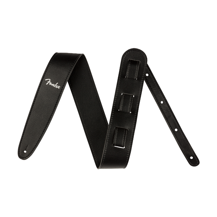 Genuine Fender Vegan Leather Guitar Strap, Black, 2.5"