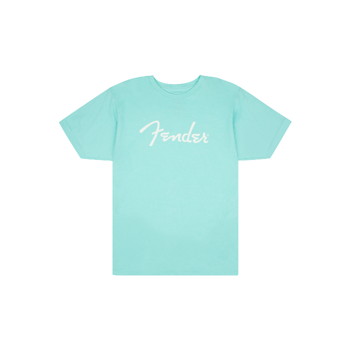 Genuine Fender Guitars Spaghetti Logo T-Shirt, Daphne Blue, XXL, 2XL
