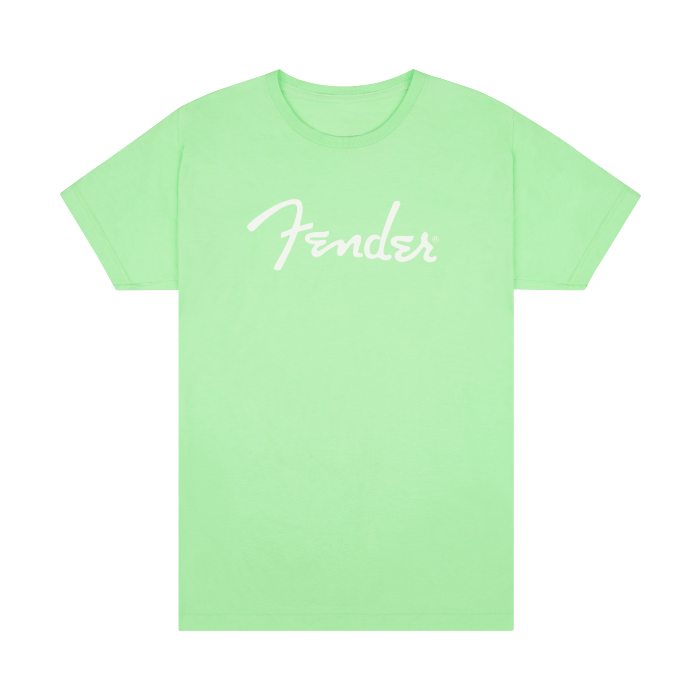 Genuine Fender Guitars Spaghetti Logo T-Shirt, Surf Green, M, Medium