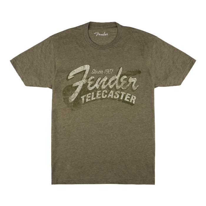 Fender Since 1951 Telecaster T-Shirt, Military Heather Green, M, Medium