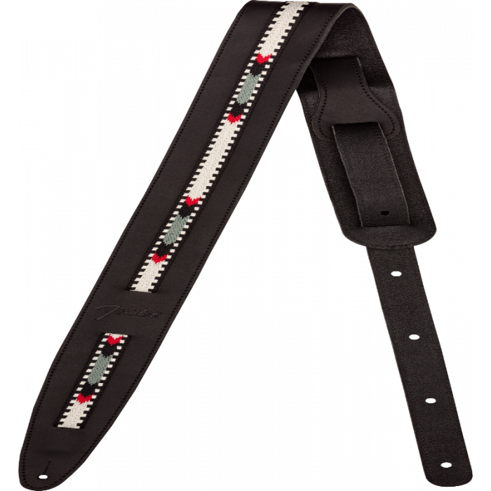 Genuine Fender Paramount Acoustic Guitar Leather Strap, Black