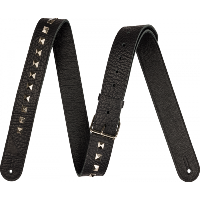 Jackson Metal Stud Leather Strap, Black, Adjustable, 2.5" Wide