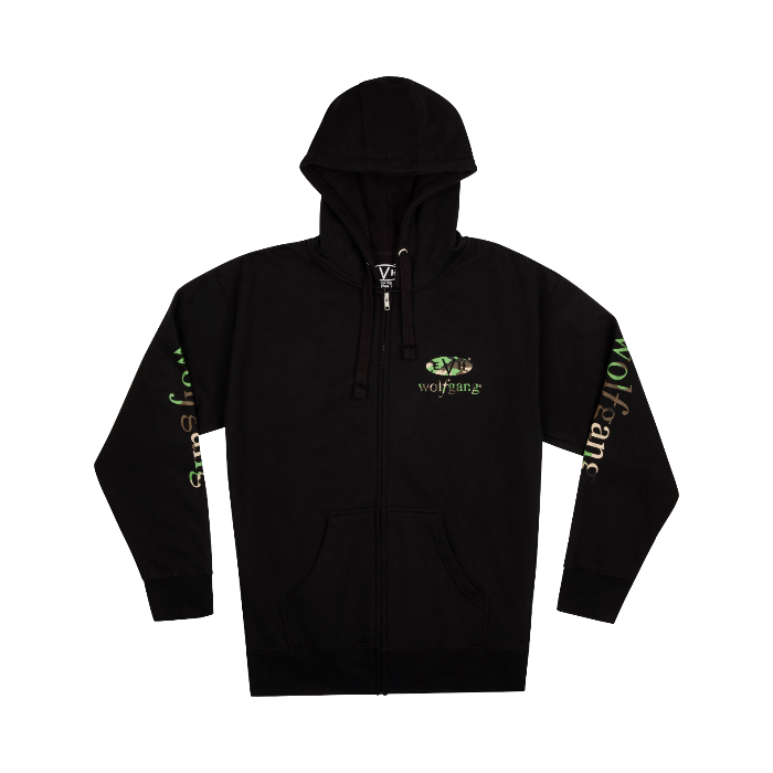 EVH Eddie Van Halen Wolfgang Black & Camo Zip-Up Hoodie Sweatshirt, XXL (2XL)